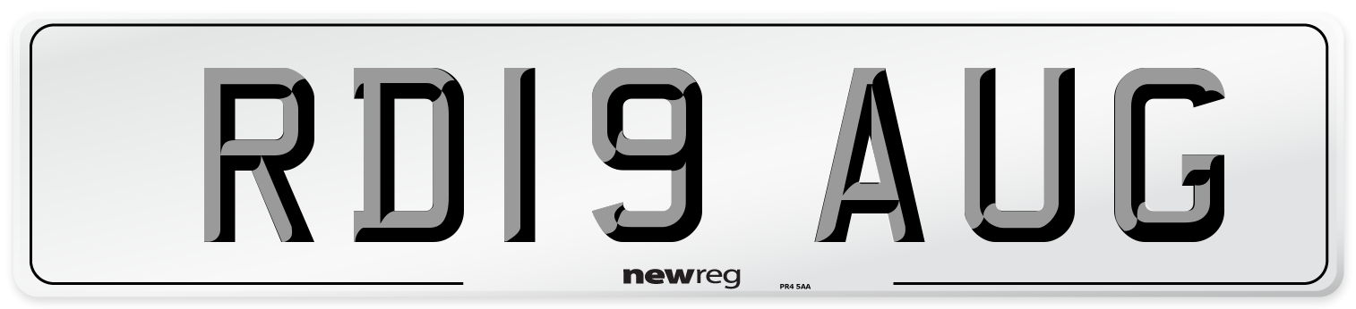 RD19 AUG Number Plate from New Reg
